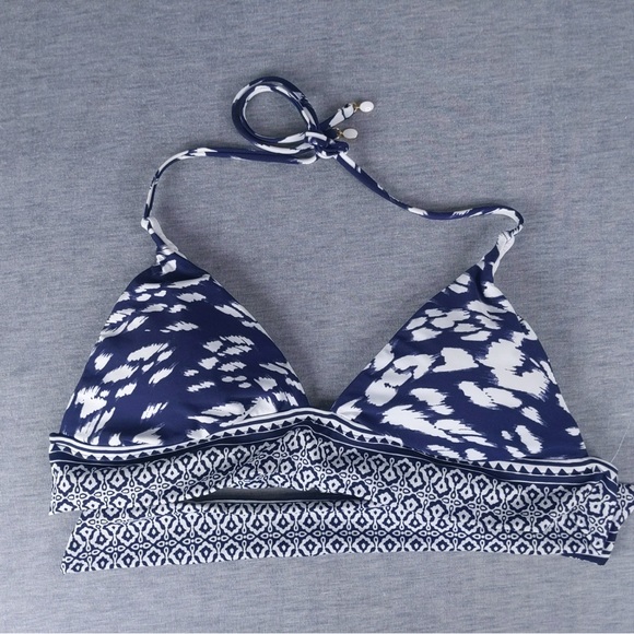 🎅🏻 3/$50 👯♀️Host Pick⚡️La Blanca Changing Tides Banded Halter Triangle Top - Picture 4 of 10